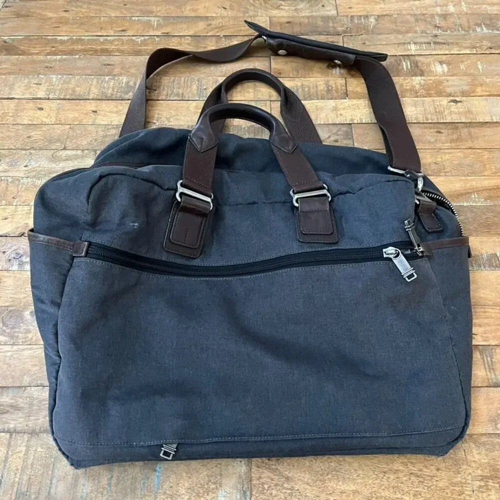 TUMI 2234OATH Alpha Bravo Everett Briefcase Weekend Bag Canvas Leather Navy